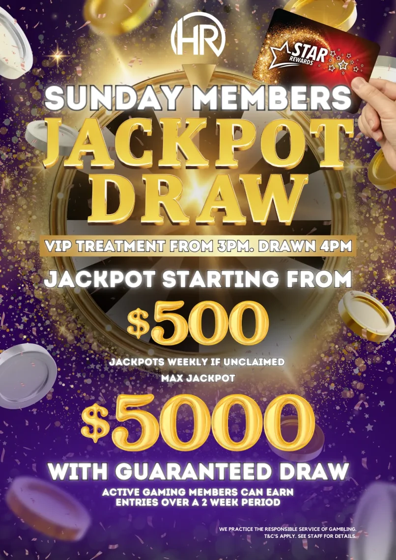Join us Sunday for our Members Jackpot at your local pub